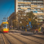 One of the super newfangled street trams in Warsaw, Poland. Not air-conditioned when we were there in September, though, because you know Europe.