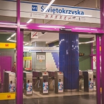 The Warsaw subway system is not afraid of color. (Also, why does every mass transit system in the world look more modern than NYC's?)