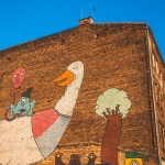 A mural by Diego Miedo in Praga, which is the Brooklyn of Warsaw. (Or, more accurately, the Bushwick of Warsaw, if you know your Brooklyn.) It was such a huge crime center in the past that my boyfriend's mom still didn't want to go there in the daytime with us, but in recent years, the neighborhood has been taken over by galleries, nightclubs, and old Communist milk bars turned cute hipster cafes. I was all, "Hahaha, we're from New York City, nothing scares us." But then I said hello to this little girl on the street, and she started saying mean things to me in Polish! And then we went into a courtyard behind a building to look at one of the many, many secret shrines the Poles built to the Virgin Mary after WWII when organized religion was shunned, and a bunch of hoodlums surrounded by cigarettes and broken glass leered at us until our Polish friend quietly suggested we leave. So go to Praga for the art scene but bring your shiv.