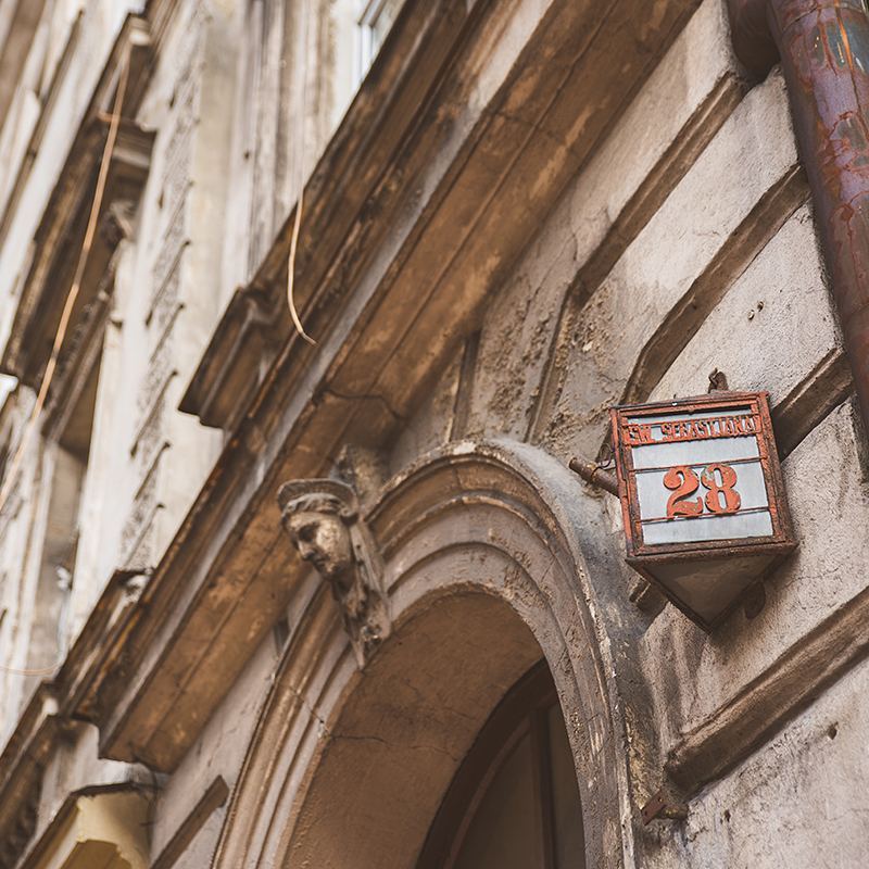 I couldn't get enough of the old street signs in Kraków, Poland.