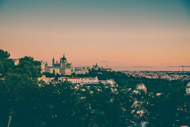 Sunset from Oeste Park in Madrid.