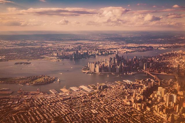 Approaching NYC from the air.